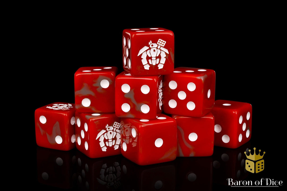 BaronOfDice Dice Crisis Robot, Red 16mm Dice