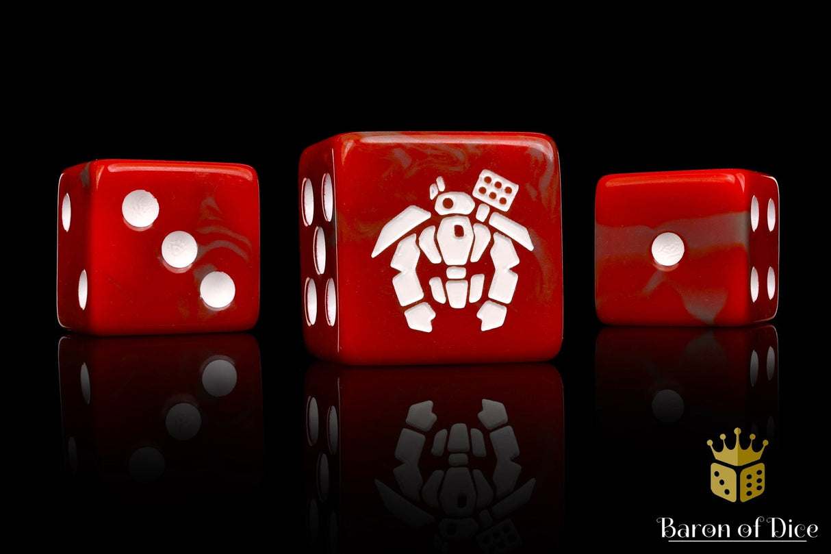 BaronOfDice Dice Crisis Robot, Red 16mm Dice