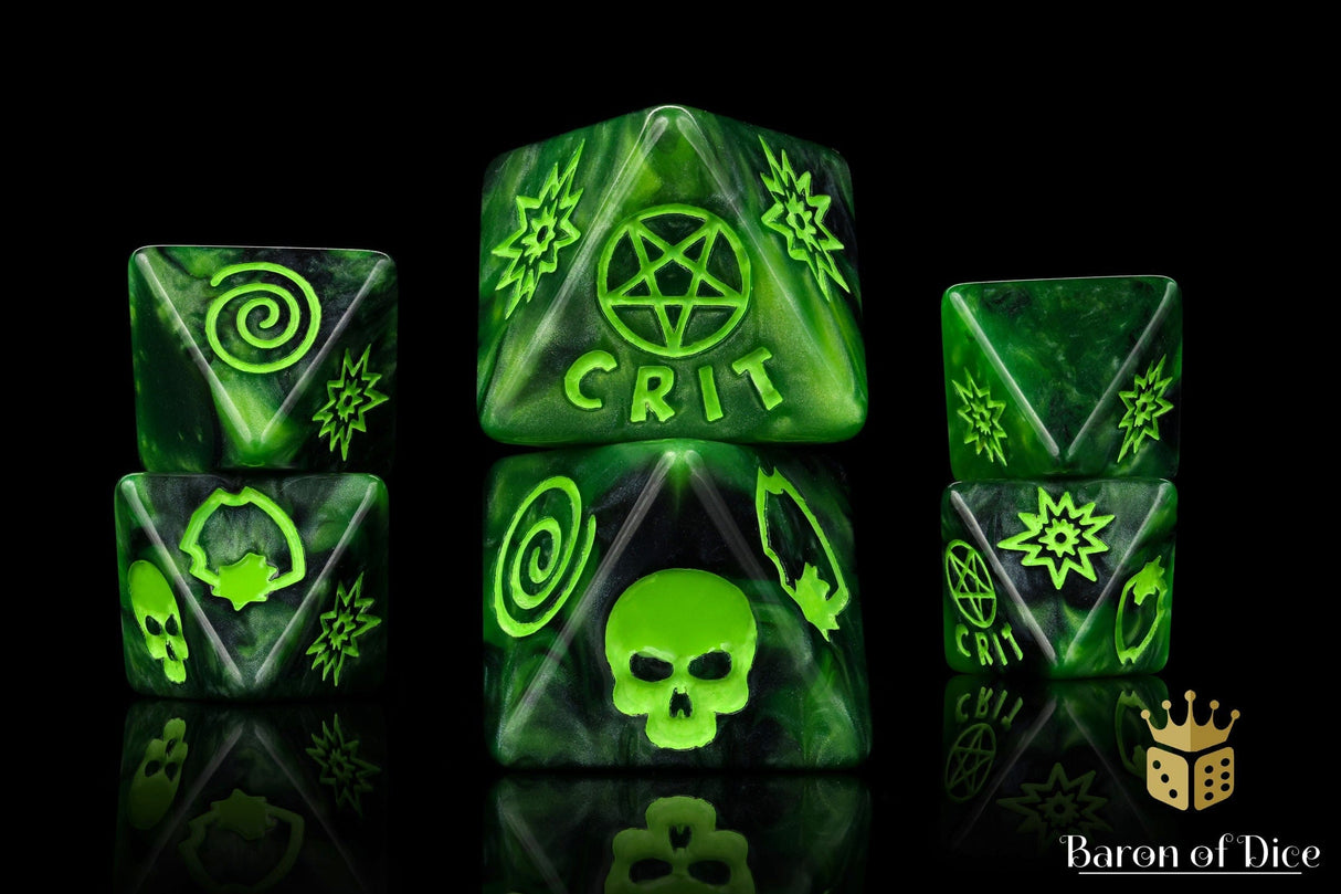 BaronOfDice Dice Dark Illuminati, D8 Dice Set