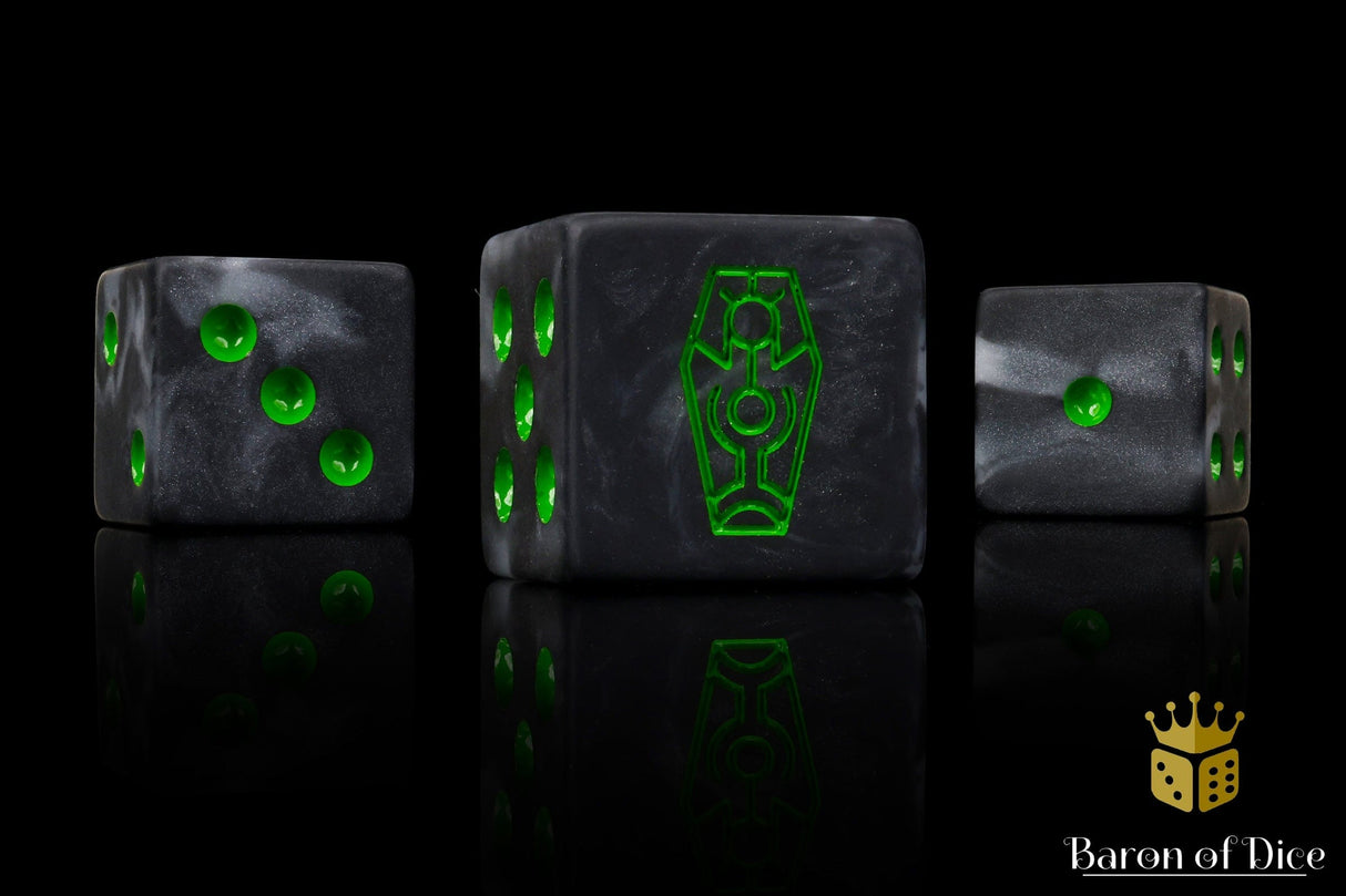 BaronOfDice Dice Day of The Dead, Green Coffin, Dice