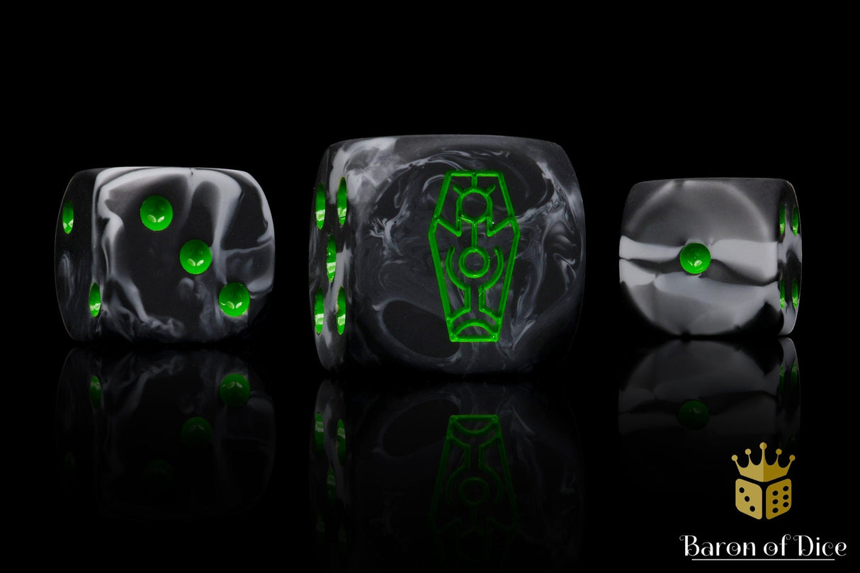 BaronOfDice Dice Day of The Dead, Green Coffin, Dice