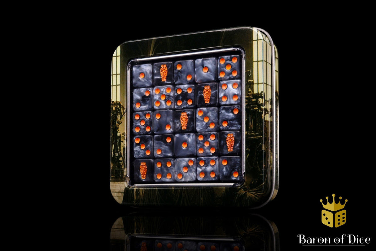 BaronOfDice Dice Day of the Dead, Orange Coffin Dice
