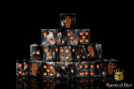 BaronOfDice Dice Day of the Dead, Orange Coffin Dice