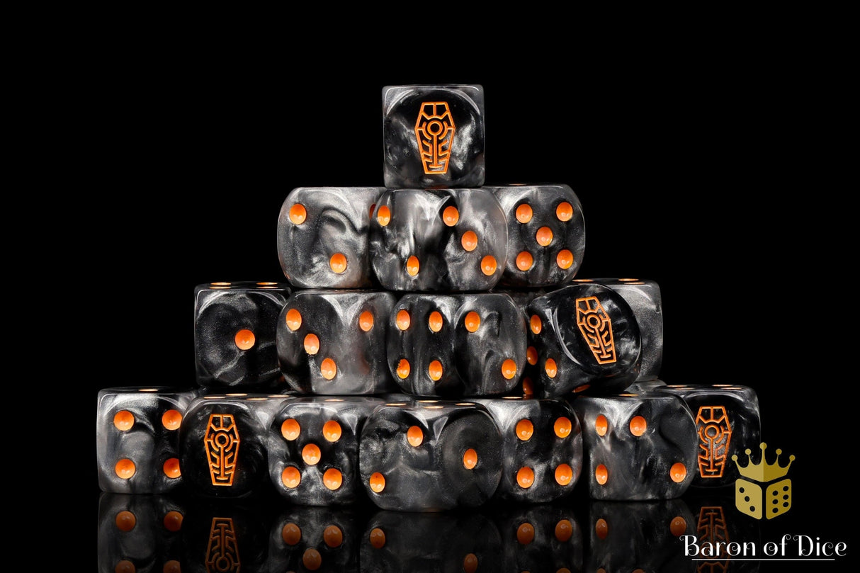 BaronOfDice Dice Day of the Dead, Orange Coffin Dice