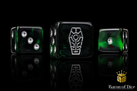 BaronOfDice Dice Day of the Dead, Silver Coffin, Dice