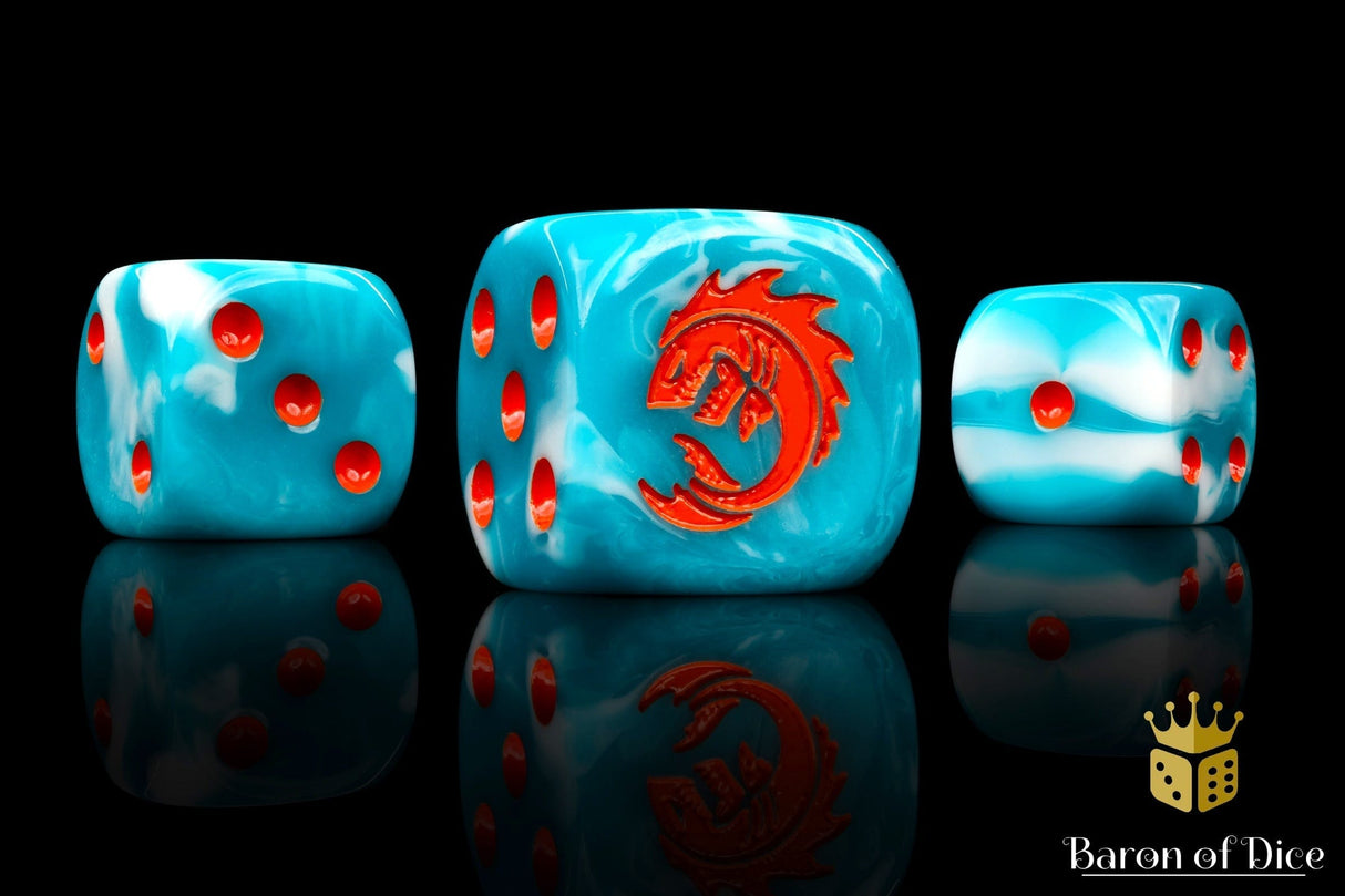 BaronOfDice Dice Sea Monsters, Orange, Dice