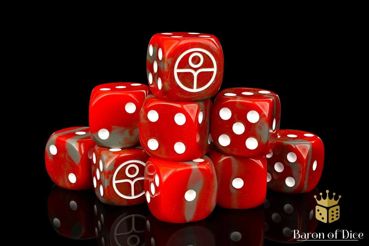 BaronOfDice Dice Universal Peace, Red, 16mm Dice