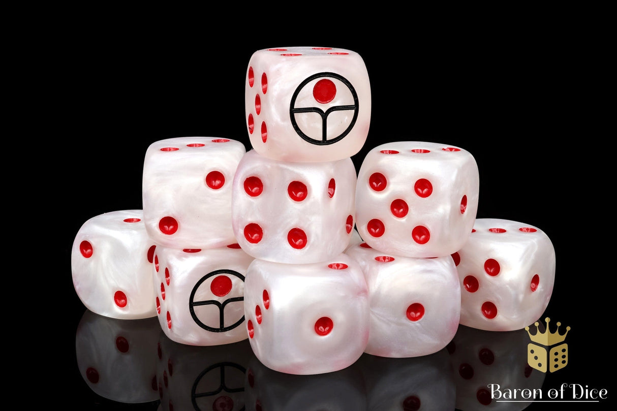 BaronOfDice Dice Universal Peace, White 16mm Dice