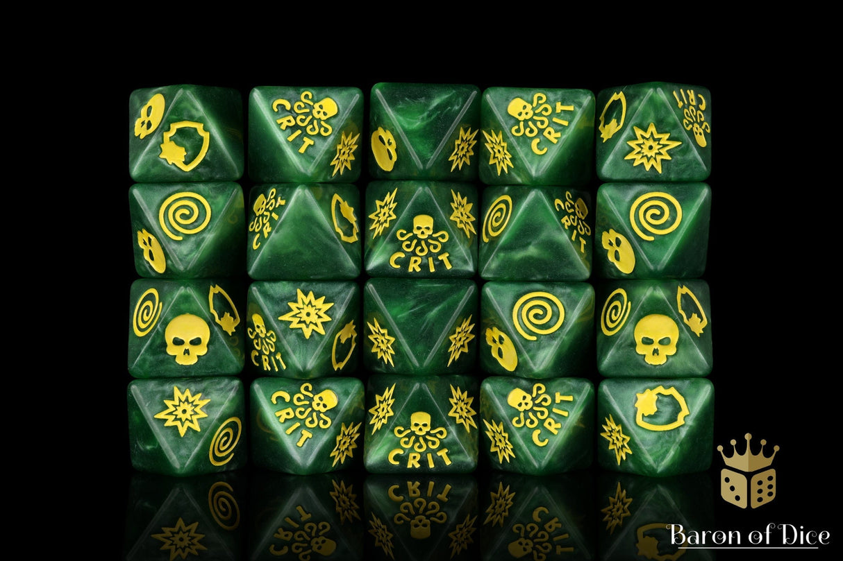 BaronOfDice Dice World Domination, Green, D8 Dice Set