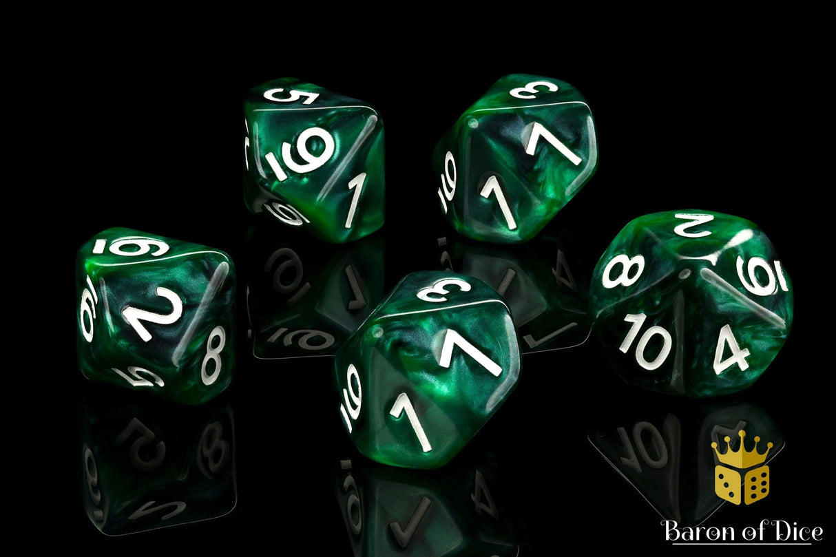 BaronOfDice Dice x1 (Single) Counter - Green and Black D10