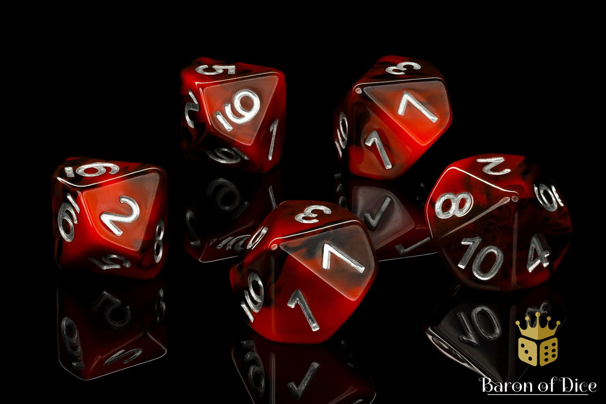 BaronOfDice Dice x1 (Single) Counter - Red and Black D10