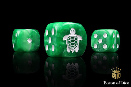 BaronOfDice Dice x10 Dice Sea Turtle 16mm Dice