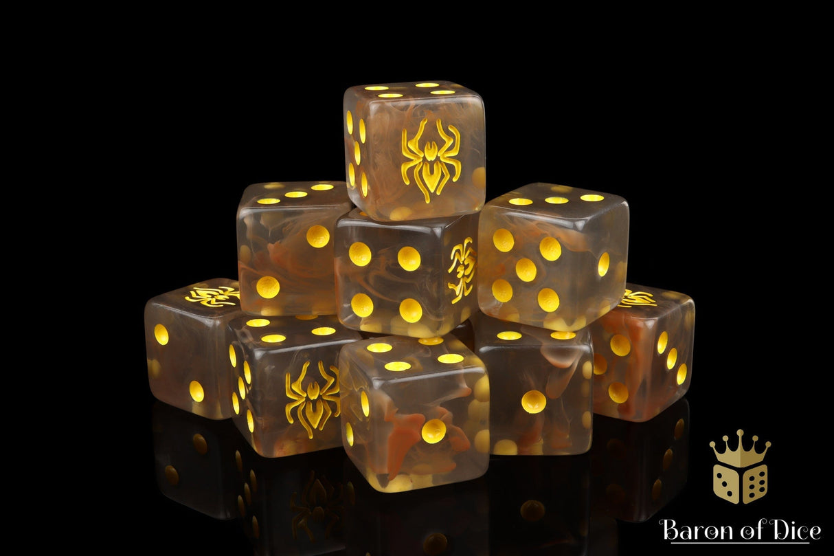 BaronOfDice Dice x25 Count Spider, Square, 16mm Dice