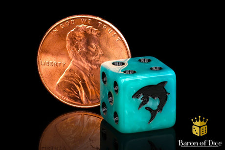 BaronOfDice Dice x25 Dice / 12mm Mini Carcharodon "Great White Shark" Dice