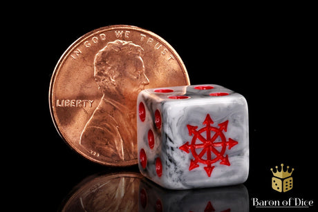 BaronOfDice Dice x25 Dice / 12mm Mini Chaos Demon, Red Star, Dice