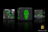 BaronOfDice Dice x25 Dice / 12mm Mini Day of The Dead, Green Coffin, Dice