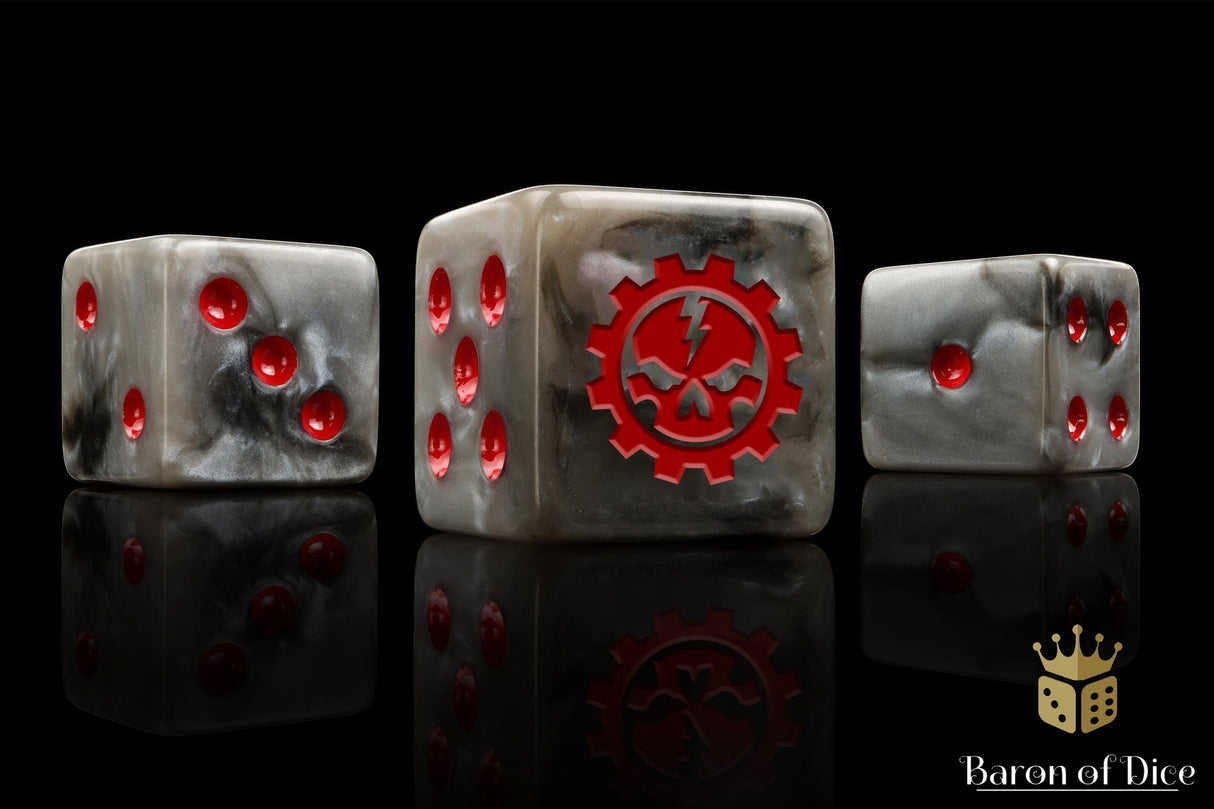 BaronOfDice Dice x25 Dice / 12mm Mini Death Engines, Steel, Dice