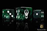 BaronOfDice Dice x25 Dice / 12mm Mini Tainted Knight, Green, Dice