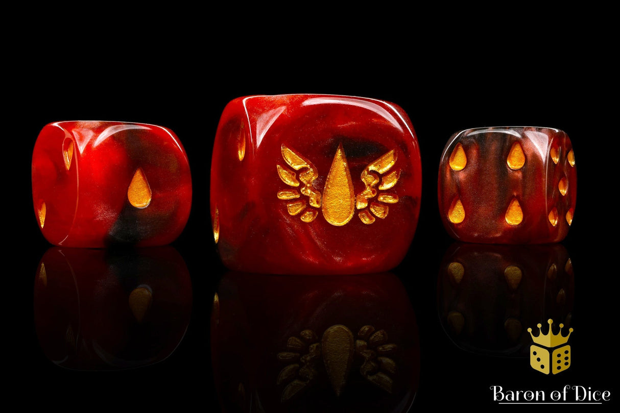 BaronOfDice Dice x25 Dice / Round Corner Blood Soaked Angels, Dice