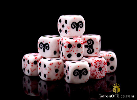 BaronOfDice Dice x25 Dice / Round Corner Bloody Beasts, 16mm Dice