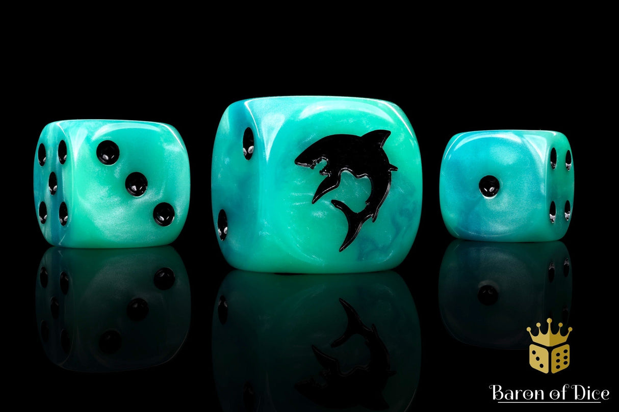 BaronOfDice Dice x25 Dice / Round Corner Carcharodon "Great White Shark" Dice