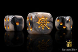 BaronOfDice Dice x25 Dice / Round Corner Cogs of Chaos, Corrupted Steel, 16mm Dice