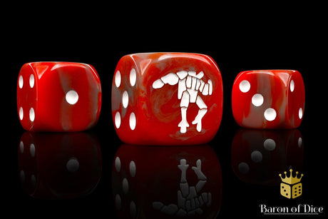 BaronOfDice Dice x25 Dice / Round Corner Crisis Robot, Red 16mm Dice