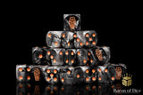 BaronOfDice Dice x25 Dice / Round Corner Day of the Dead, Orange Coffin Dice