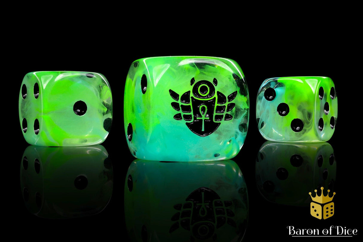 BaronOfDice Dice x25 Dice / Round Corner Day of the Dead, Scarab, Dice