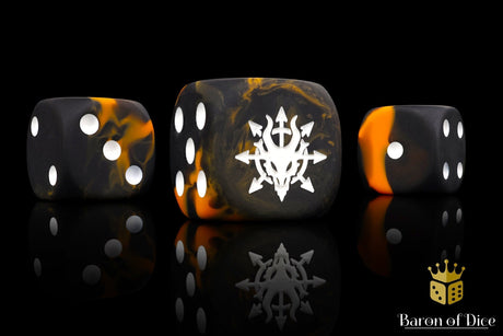 BaronOfDice Dice x25 Dice / Round Corner Devil Dragon, Black Lava, Dice