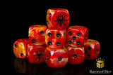 BaronOfDice Dice x25 Dice / Round Corner Devil Dragon, Fiery Hell, Dice