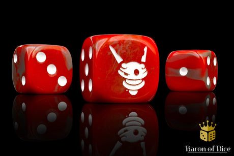 BaronOfDice Dice x25 Dice / Round Corner Drone, Red 16mm Dice