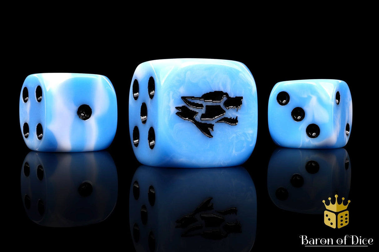 BaronOfDice Dice x25 Dice / Round corner Frost Wolf 16mm Dice