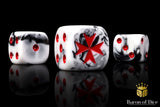 BaronOfDice Dice x25 Dice / Round Corner Knight Templar, Red, Dice