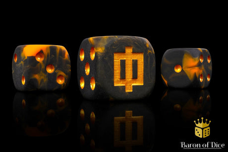 BaronOfDice Dice x25 Dice / Round Corner Lava Rune, 16mm Dice