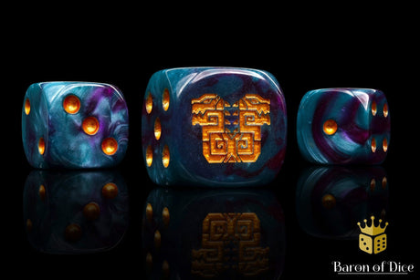 BaronOfDice Dice x25 Dice / Round Corner Mayan Lizard, Dice