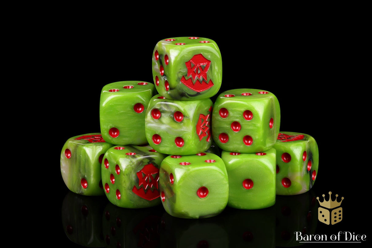 BaronOfDice Dice x25 Dice / Round Corner Orc, OG, Red Dice