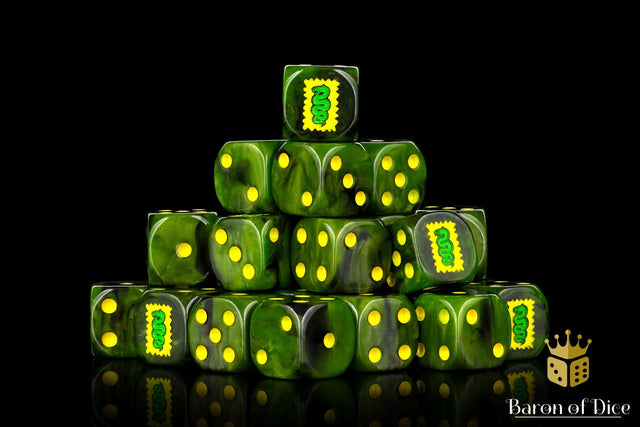 BaronOfDice Dice x25 Dice / Round Corner Poisoned Orcs, 16mm Dice