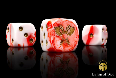 BaronOfDice Dice x25 Dice / Round Corner Skull Grinders, Carnage, Dice