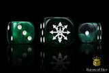 BaronOfDice Dice x25 Dice / Round Corner Tainted Knight, Green, Dice