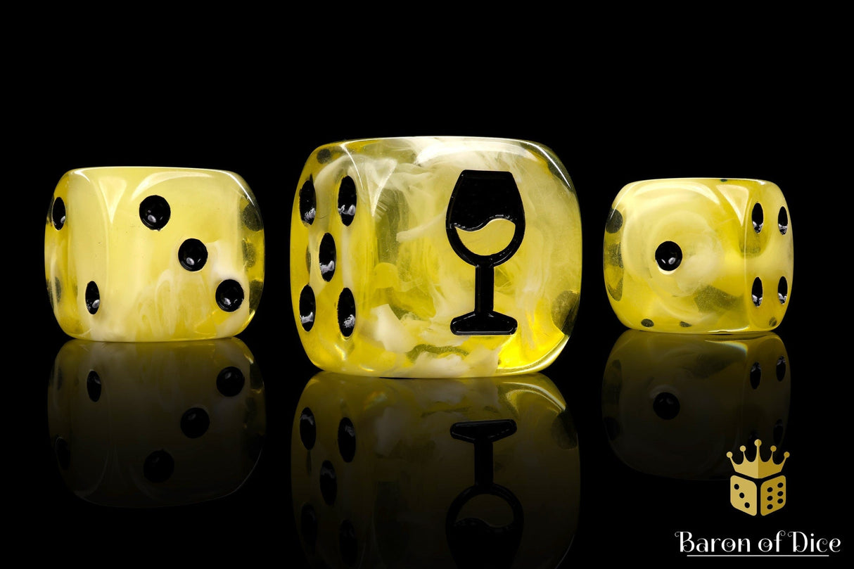 BaronOfDice Dice x25 Dice / Round Corner White Wine, 16mm Dice