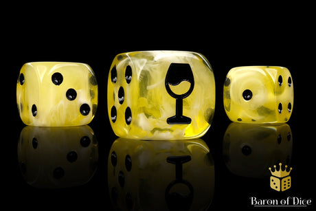 BaronOfDice Dice x25 Dice / Round Corner White Wine, 16mm Dice