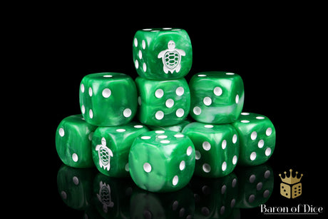 BaronOfDice Dice x25 Dice Sea Turtle 16mm Dice