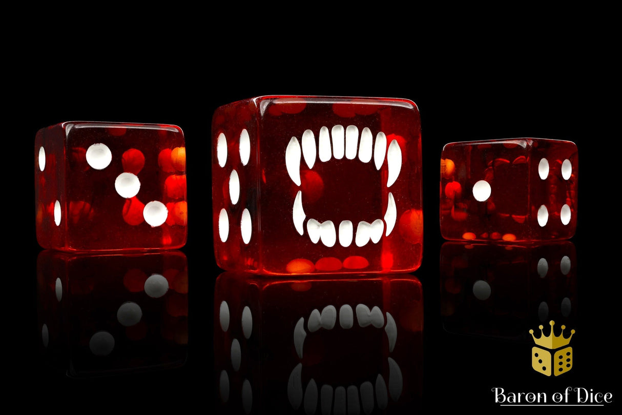 BaronOfDice Dice x25 Dice / Square Corner Bloody Bite 16mm Dice