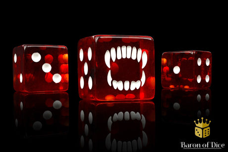 BaronOfDice Dice x25 Dice / Square Corner Bloody Bite 16mm Dice