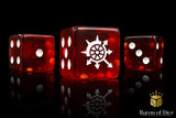 BaronOfDice Dice x25 Dice / Square Corner Cogs of Chaos, Blood Red, 16mm Dice