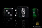 BaronOfDice Dice x25 Dice / Square Corner Day of the Dead, Silver Coffin, Dice