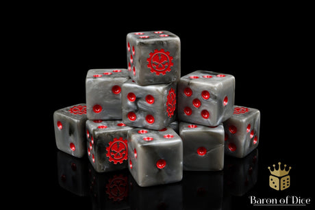 BaronOfDice Dice x25 Dice / Square Corner Death Engines, Steel, Dice