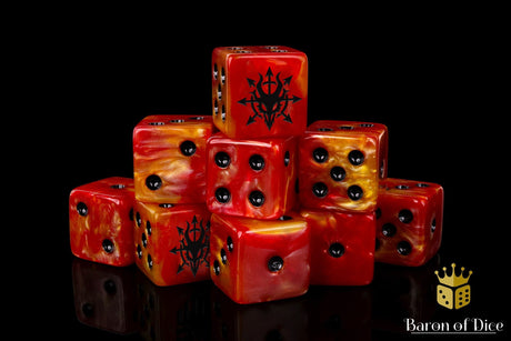 BaronOfDice Dice x25 Dice / Square Corner Devil Dragon, Fiery Hell, Dice