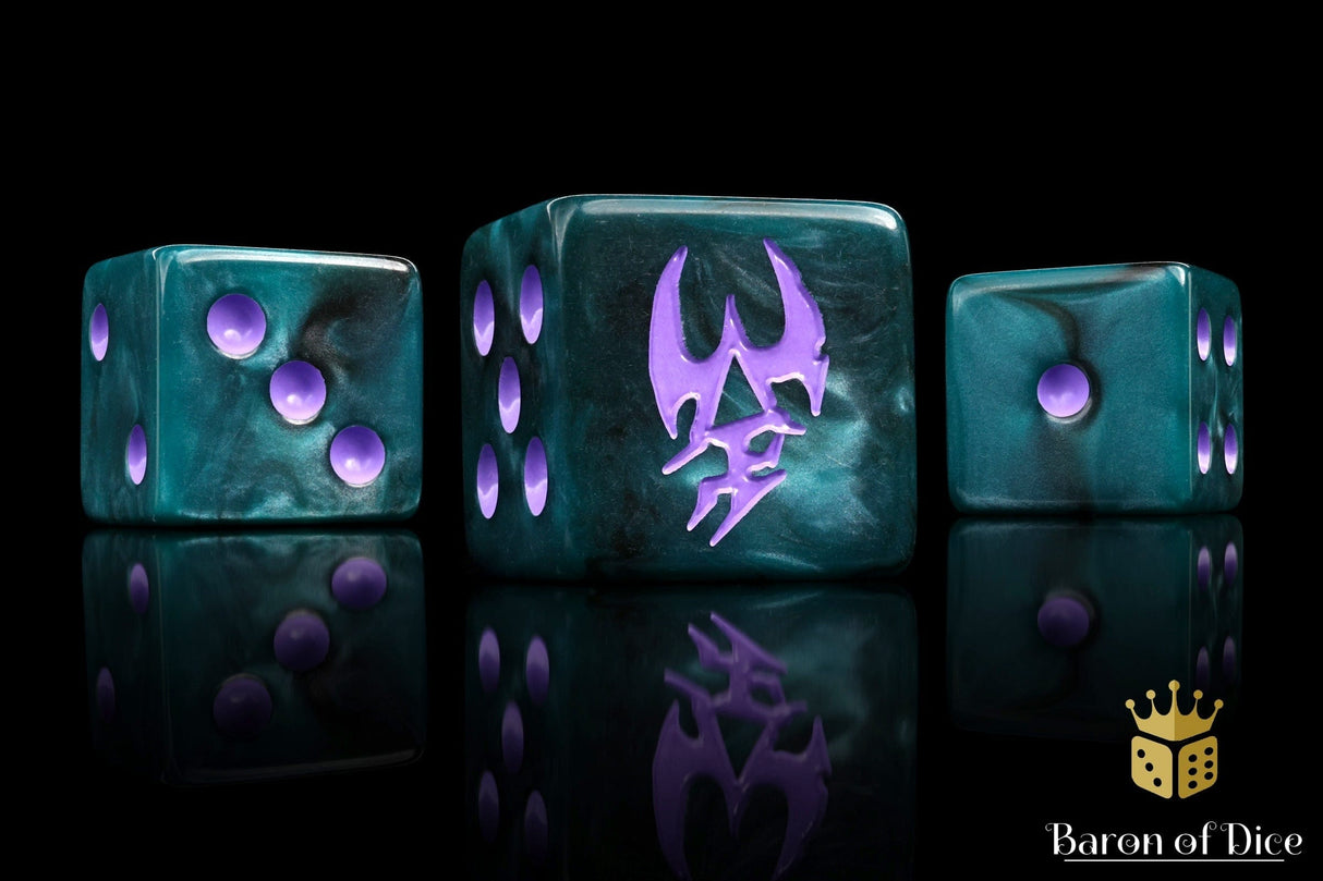 BaronOfDice Dice x25 Dice / Square Corner Dreaded Ones 16mm Dice